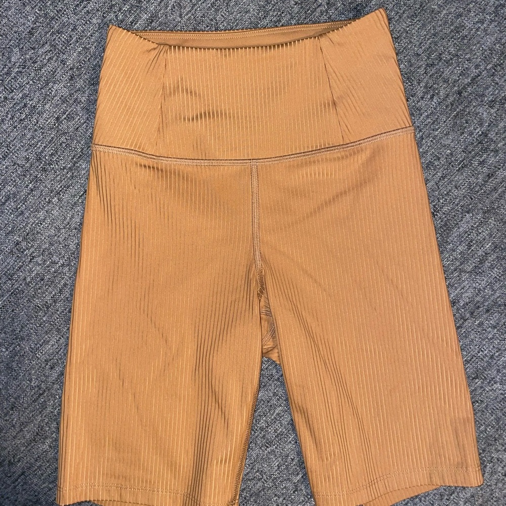 High-Waisted GIRLFRIEND COLLECTIVE Tan Women's Shorts